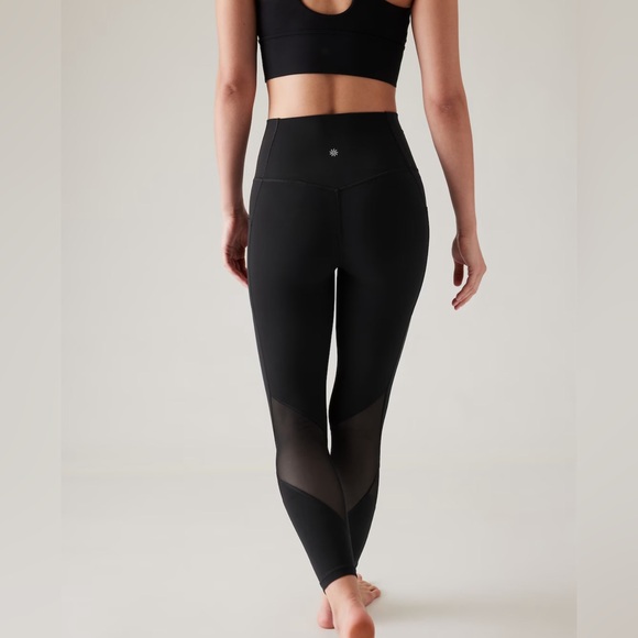 Salutation Stash High Rise Mesh 7/8 Legging Large Petite | Black NEW - Picture 2 of 4